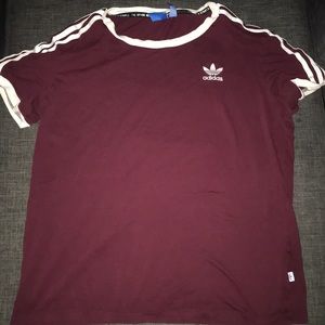 Adidas maroon striped shirt size Small